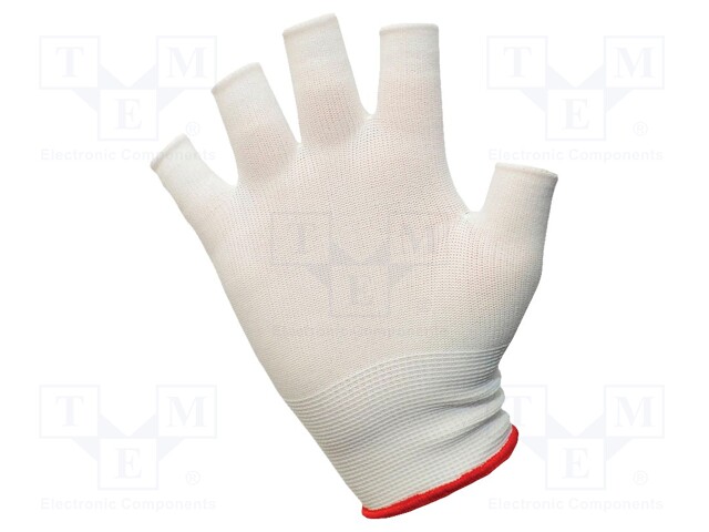 Protective gloves; ESD; M; Features: dissipative; polyamide; white