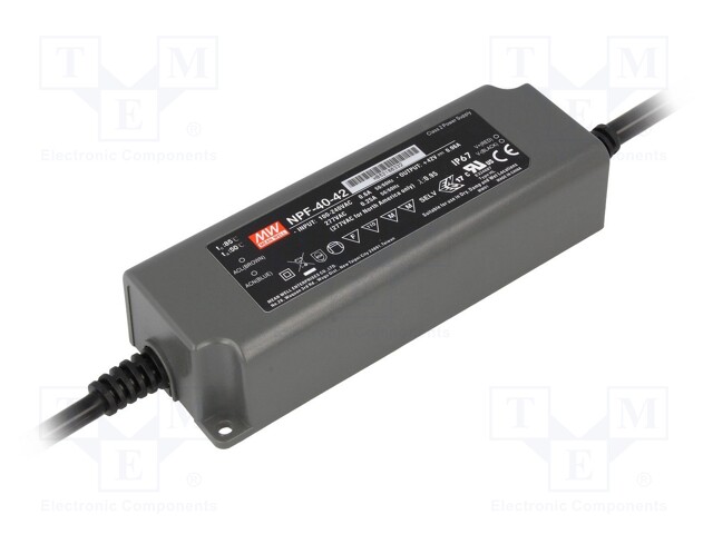 Power supply: switched-mode; LED; 40.32W; 42VDC; 25.2÷42VDC; 960mA