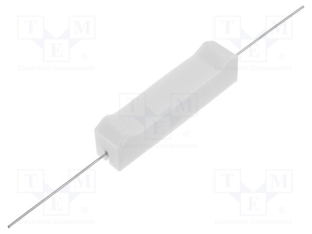 Resistor: wire-wound; cement; THT; 1Ω; 10W; ±5%; 10x9x49mm