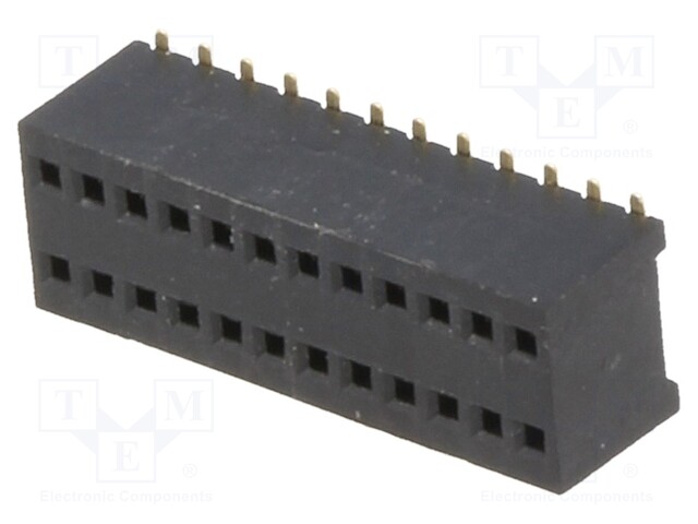 Socket; pin strips; female; PIN: 24; straight; 1.27mm; SMT; 2x12