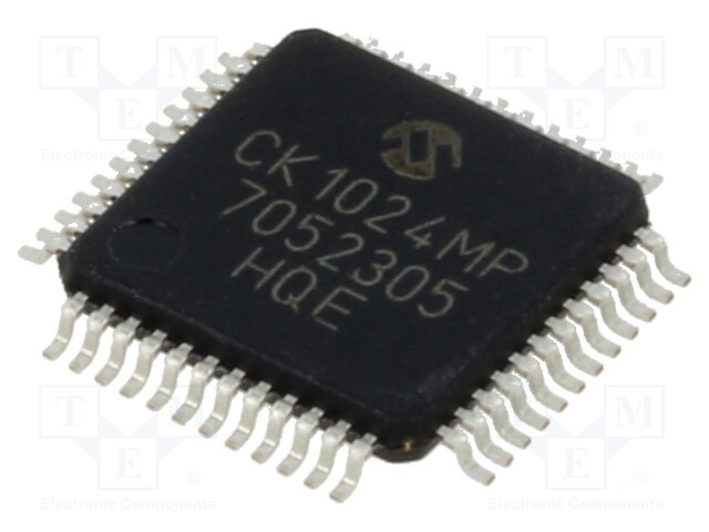 IC: dsPIC microcontroller; SRAM: 128kB; Memory: 1024kB; TQFP48