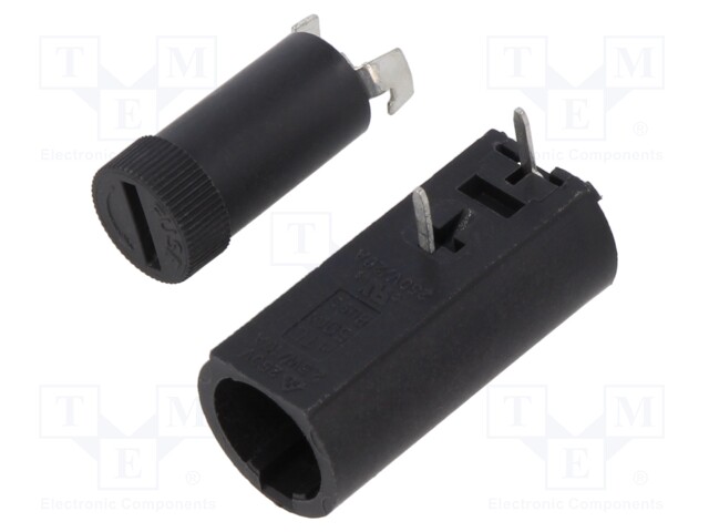 Fuse holder; cylindrical fuses; THT; 5mm; -30÷85°C; 10A; 250VAC