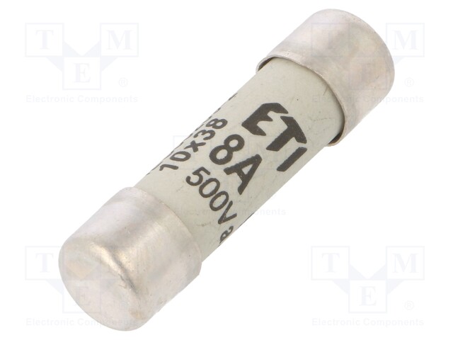 Fuse: fuse; gG; 8A; 500VAC; cylindrical; 10,3x38mm