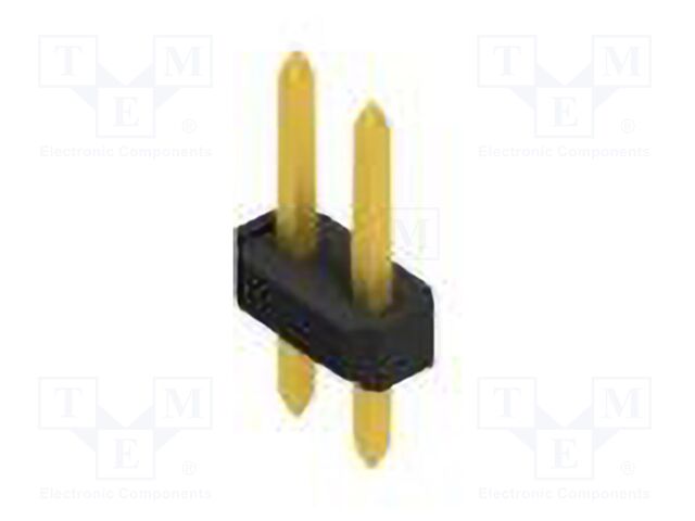 Connector: pin strips; pin header; male; PIN: 2; 2.54mm; THT; 2x1