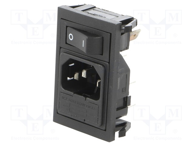 Connector: AC supply; socket; male; 10A; 250VAC; IEC 60320; UL94V-0
