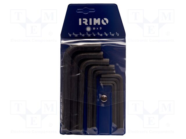 Wrenches set; inch,hex key; steel; 9pcs.