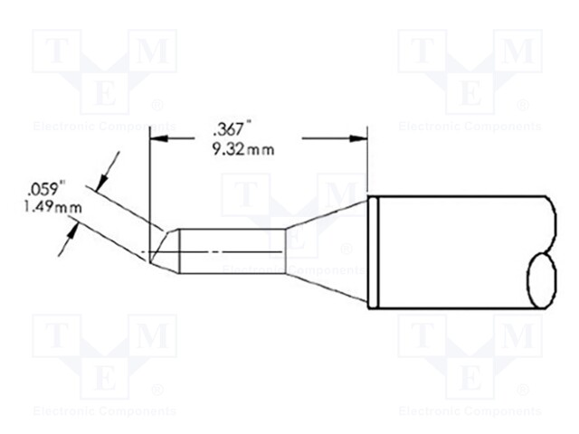 Tip; bevel; 1.5mm; 357°C; for soldering station