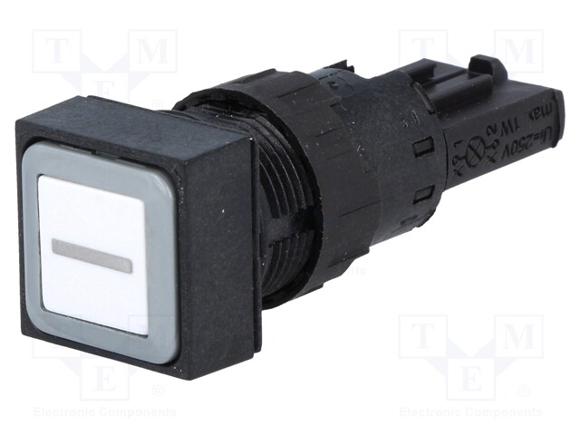 Switch: push-button; Stabl.pos: 1; 16mm; white; Pos: 2; -25÷70°C