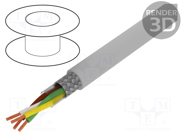 Wire; BiT LiYCY; 2x2x1mm2; tinned copper braid; PVC; grey