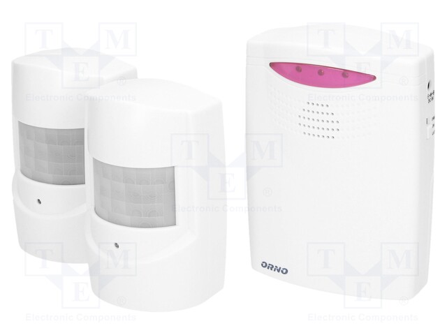 Wireless motion sensor; wall mount; 6VDC; IP44 (transmitter); 7m