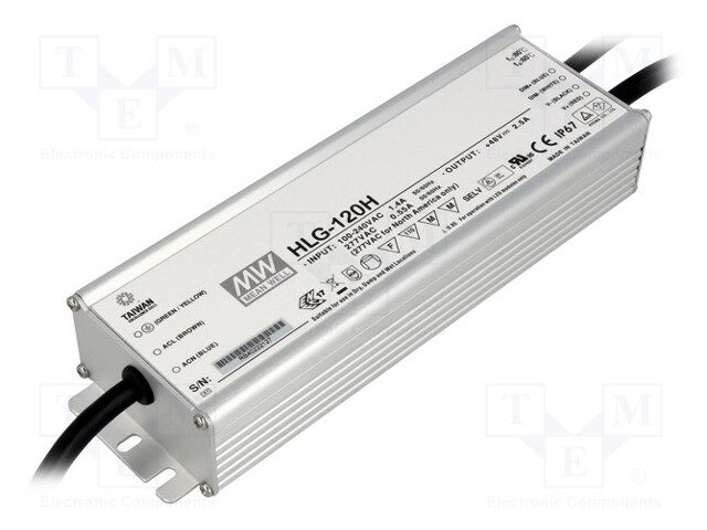 Power supply: switched-mode; LED; 150W; 54÷108VDC; 1400mA; IP67