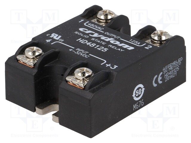 Relay: solid state; Ucntrl: 4÷32VDC; 125A; 48÷530VAC; -40÷80°C