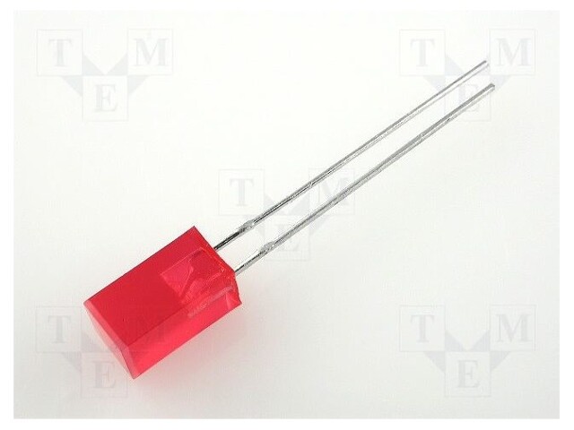 LED; square; 5x5mm; red; 36÷80mcd; 110°; Front: flat; 20mA; 1.85÷2.5V