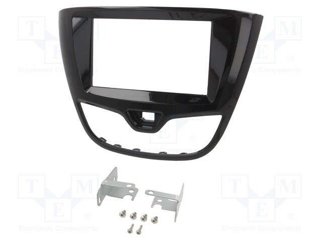 Radio mounting frame; Opel; 2 DIN; black gloss