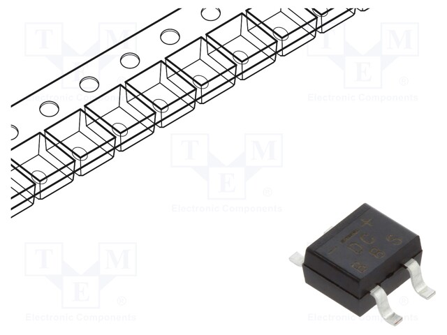 Bridge rectifier: single-phase; 800V; If: 0.5A; Ifsm: 30A; DB-1MS