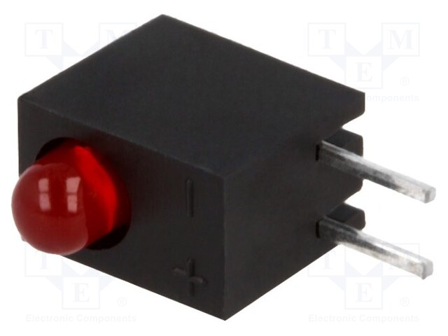 LED; in housing; red; 3mm; No.of diodes: 1; 20mA; Lens: diffused,red