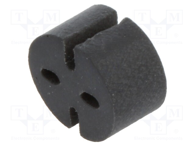Spacer sleeve; LED; Øout: 5.1mm; ØLED: 3mm,5mm; black; UL94V-0