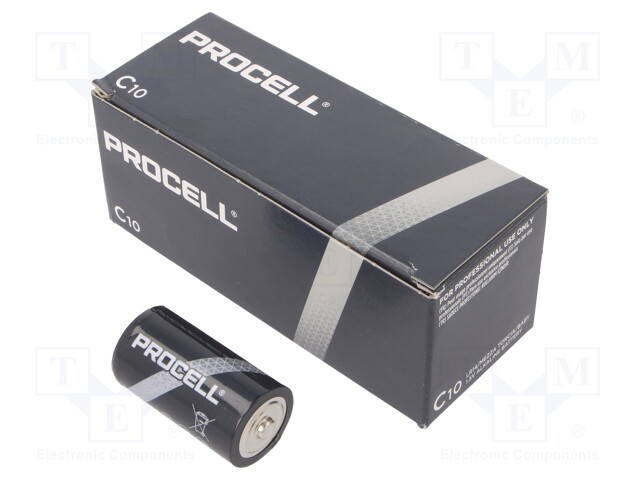 Battery: alkaline; C; Batt.no: 10; non-rechargeable