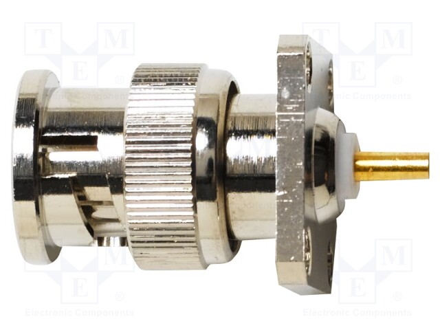 BNC; -65÷165°C; 75Ω; male; flange (4 holes); 12.7mm