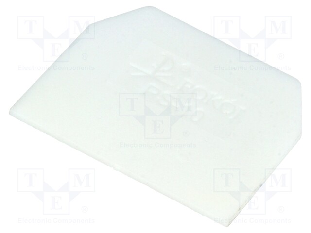 End plate; Application: ZG-G10; white; Width: 1mm; polyamide