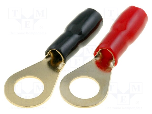 Terminal: ring; M8; 10mm2; gold-plated; insulated; red and black