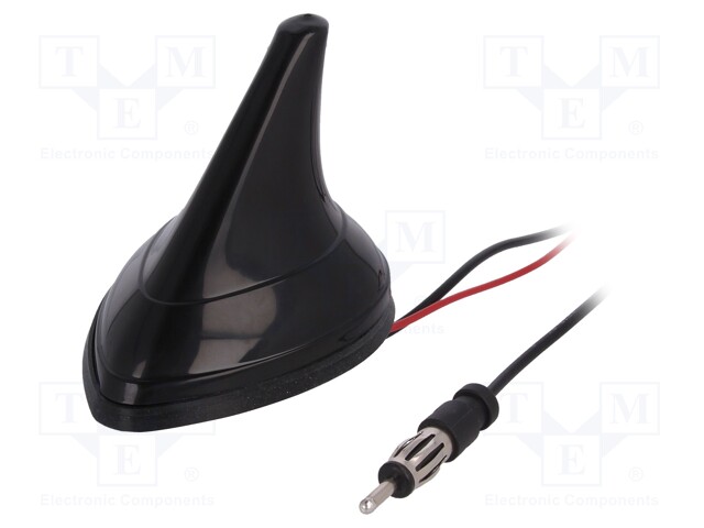 Antenna; SHARK; AM,FM; DIN; black; 12VDC; AM gain: 2dB; FM gain: 5dB