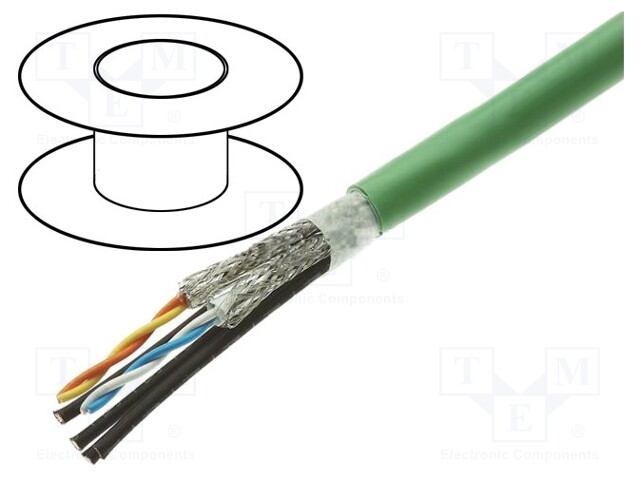 Wire; industrial Ethernet,PROFINET; 5; stranded; Cu; FRNC; green