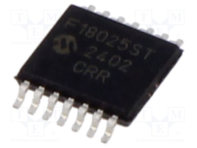 IC: PIC microcontroller; Memory: 14kB; SRAM: 1024B; EEPROM: 128B