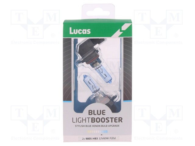 Filament lamp: automotive; P20d; white-blue; 12V; 60W; BLUE; HB3