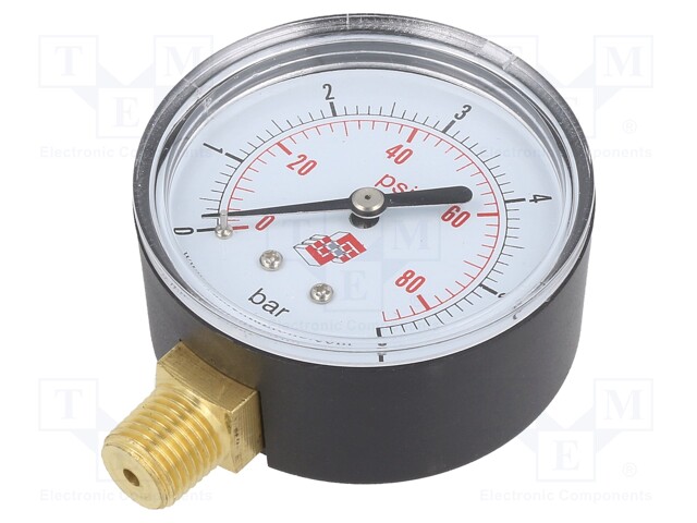 Manometer; 0÷6bar; non-aggressive liquids,inert gases; 63mm