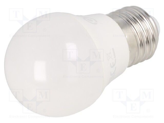 LED lamp; neutral white; E27; 230VAC; 5W; 200°; 4000K; 3pcs.