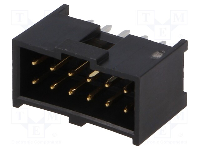 Socket; IDC; male; PIN: 12; straight; THT; gold-plated; 2.54mm