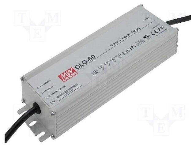 Power supply: switched-mode; LED; 60W; 24VDC; 2.5A; 90÷264VAC; IP67