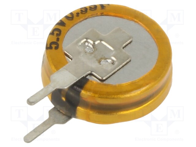 Supercapacitor; THT; 330mF; 5.5VDC; Ø12x4.8mm