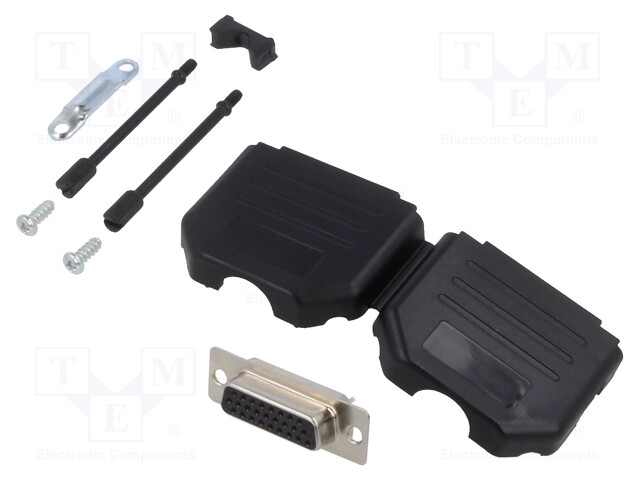 D-Sub HD; PIN: 26; plug; female; for cable; straight; soldering