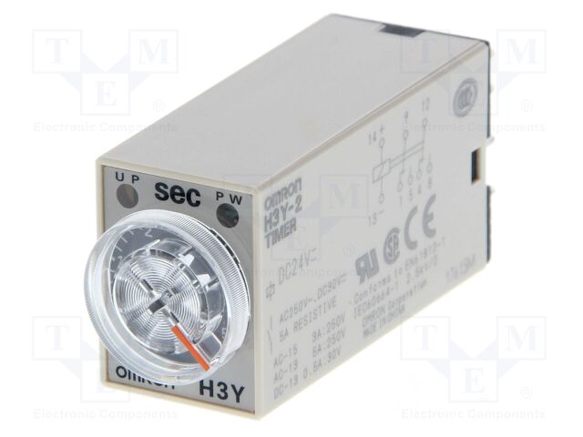 Timer; 0,1÷3min; DPDT; 250VAC/5A; Usup: 24VAC; H3Y; socket; -10÷50°C