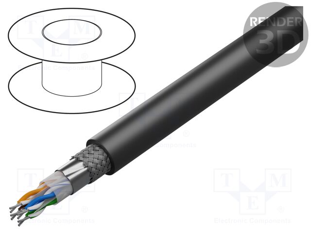 Wire; Data Tuff®,SF/UTP; outdoor; 6a; stranded; Cu; 4x2x26AWG