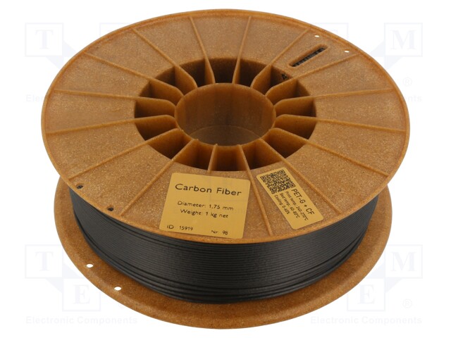 Filament: PET-G + CF; 1.75mm; black; 240÷270°C; 1kg