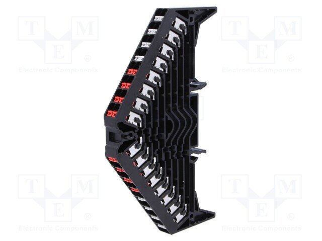 Splice terminal: rail; 1.5mm2; ways: 8; terminals: 32; black; 250VAC