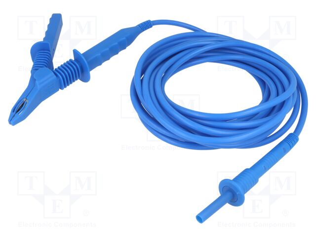 Test lead; Urated: 5kV; Len: 8m; blue; crocodile clip