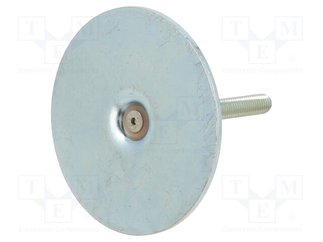 Foot of pin; Base dia: 80mm; M8; steel; Plunger length: 63mm