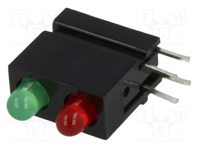 LED; in housing; red,green; 3mm; No.of diodes: 2; 20mA