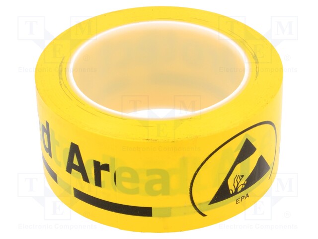 Awareness tape; ESD; L: 33m; W: 50mm; Features: antistatic; PVC