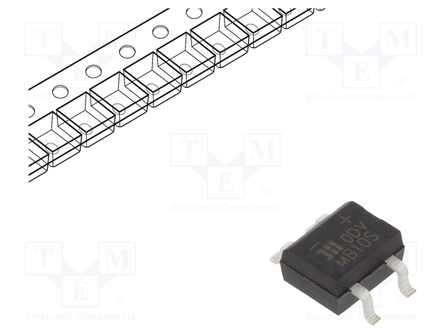 Bridge rectifier: single-phase; Urmax: 1kV; MBS; Ifsm: 30A; If: 0.8A