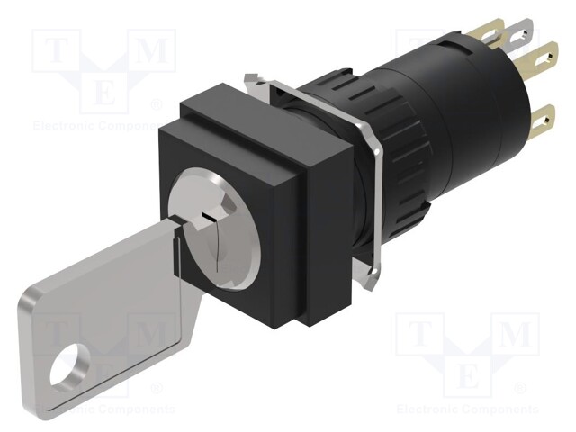Switch: rotary with key; 16mm; Stabl.pos: 2; NC + NO; Pos: 2; 51