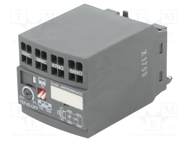 Timer; Series: AF; Leads: spring clamps; DIN; Contacts: NC + NO