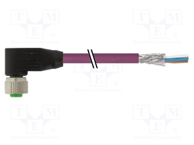Female; -25÷85°C; IP67; 4A; 3m; Series: 7000; PIN: 5; plug; Thread: M12