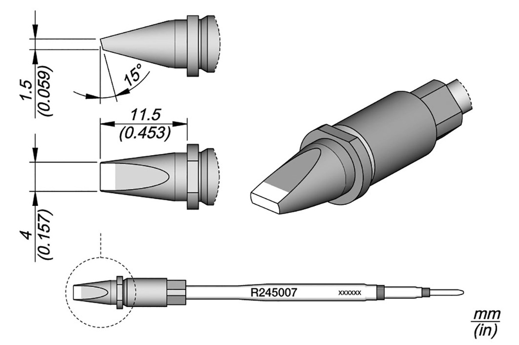 Tip; cut spade; 4x1.5mm