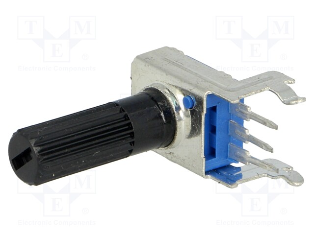 Potentiometer: shaft; single turn; 10kΩ; 125mW; ±20%; THT; 6mm