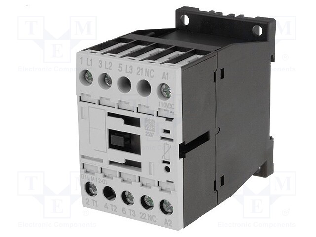 Contactor: 3-pole; Auxiliary contacts: NC; 110VDC; 12A; NO x3